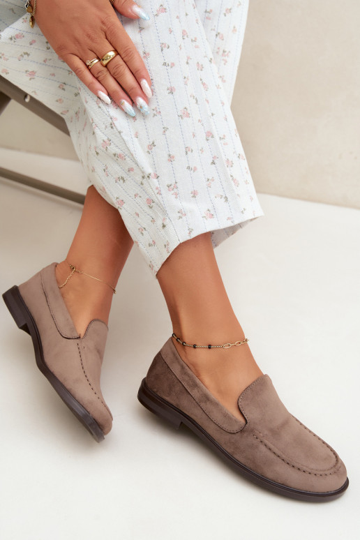 Mocassins pour femmes en daim synthétique, couleur argile Laisie