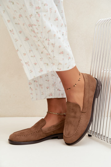 Mocassins pour femmes en daim synthétique, couleur marron Laisie
