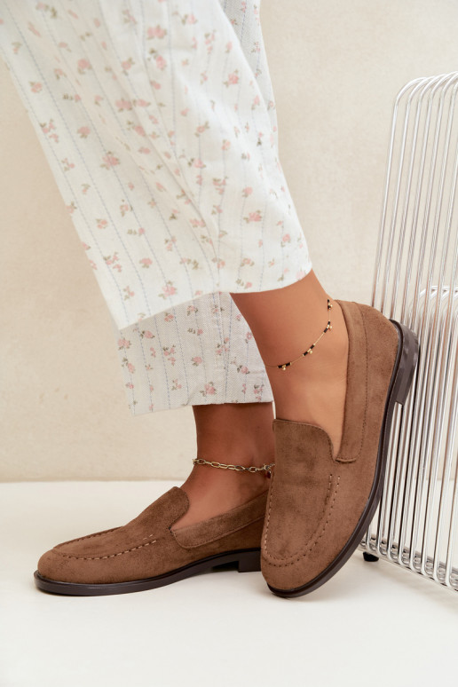 Mocassins pour femmes en daim synthétique, couleur marron Laisie