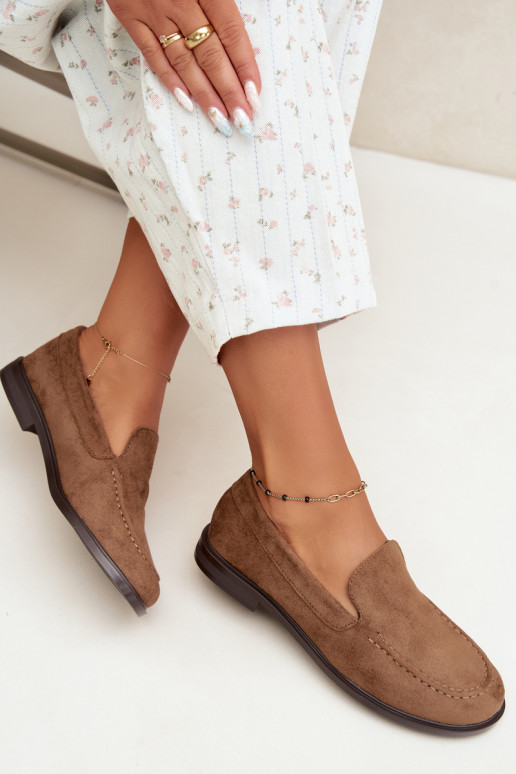 Mocassins pour femmes en daim synthétique, couleur marron Laisie