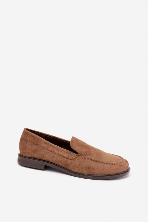 Mocassins pour femmes en daim synthétique, couleur marron Laisie