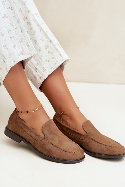 Mocassins pour femmes en daim synthétique, couleur marron Laisie