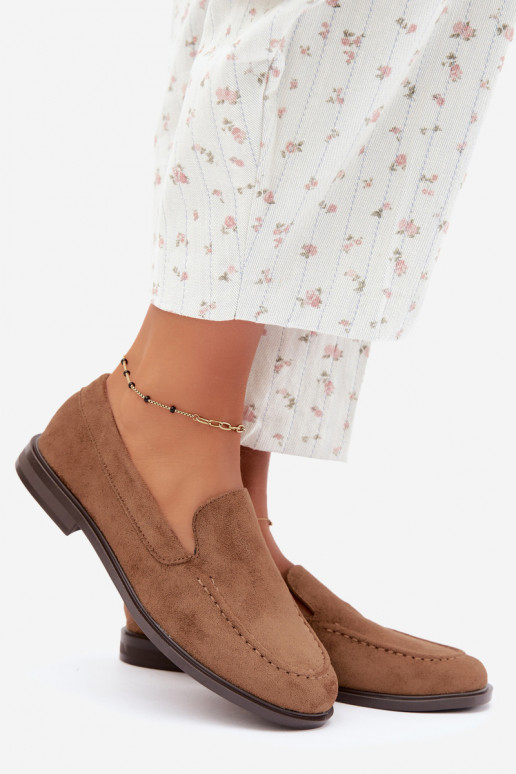 Mocassins pour femmes en daim synthétique, couleur marron Laisie