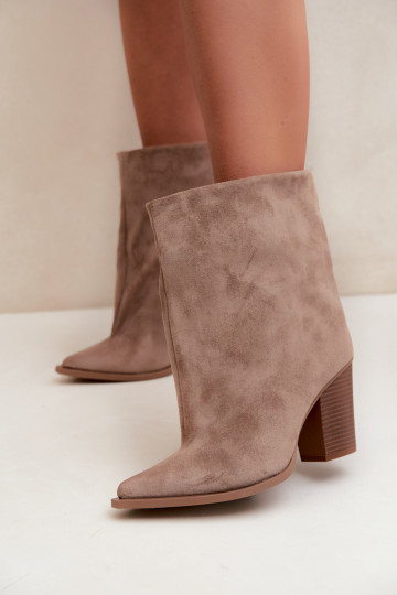 Bottines femme à bout pointu couleur chaki Hileta 2