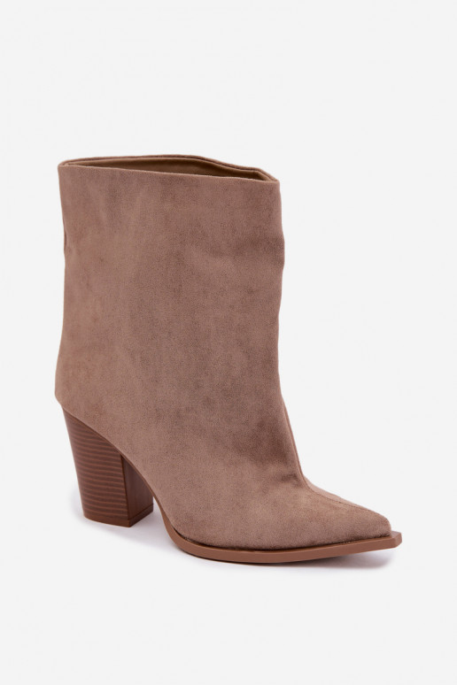 Bottines femme à bout pointu couleur chaki Hileta