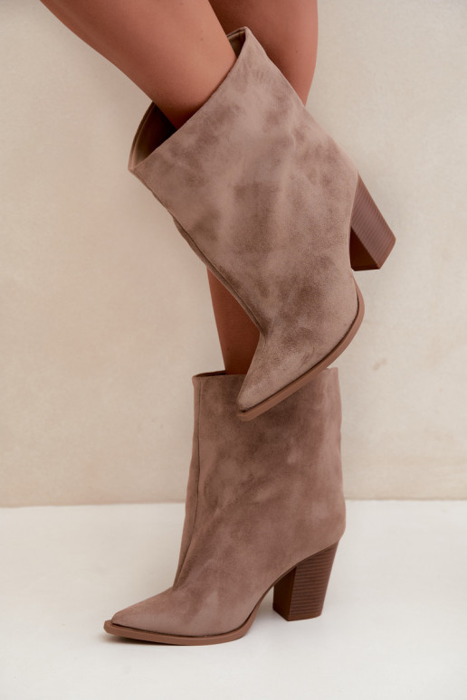Bottines femme à bout pointu couleur chaki Hileta