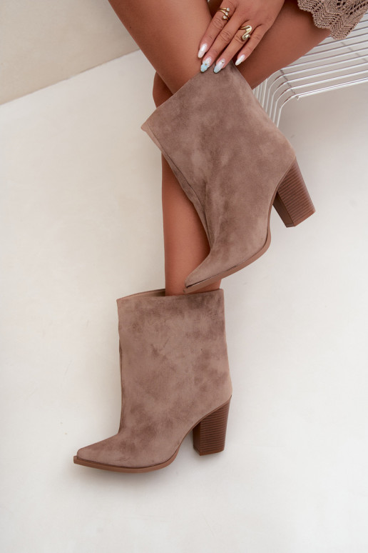 Bottines femme à bout pointu couleur chaki Hileta
