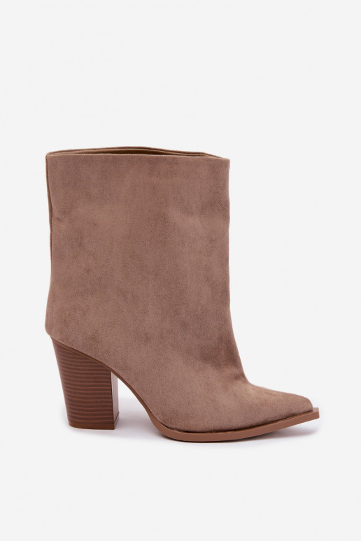 Bottines femme à bout pointu couleur chaki Hileta
