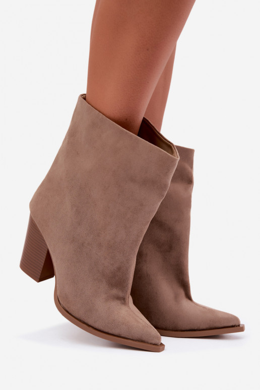 Bottines femme à bout pointu couleur chaki Hileta