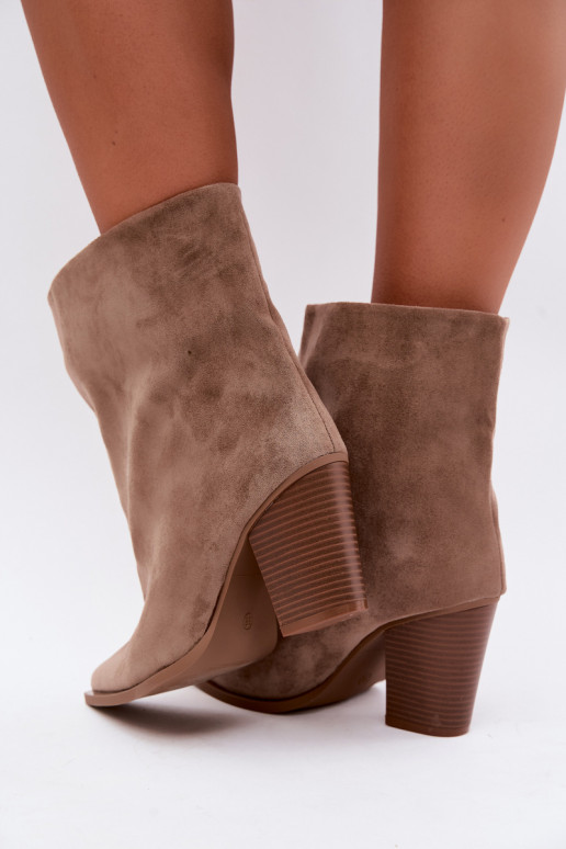 Bottines femme à bout pointu couleur chaki Hileta
