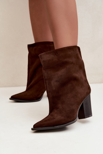 Bottines femme à bout pointu couleur marron Hileta 2