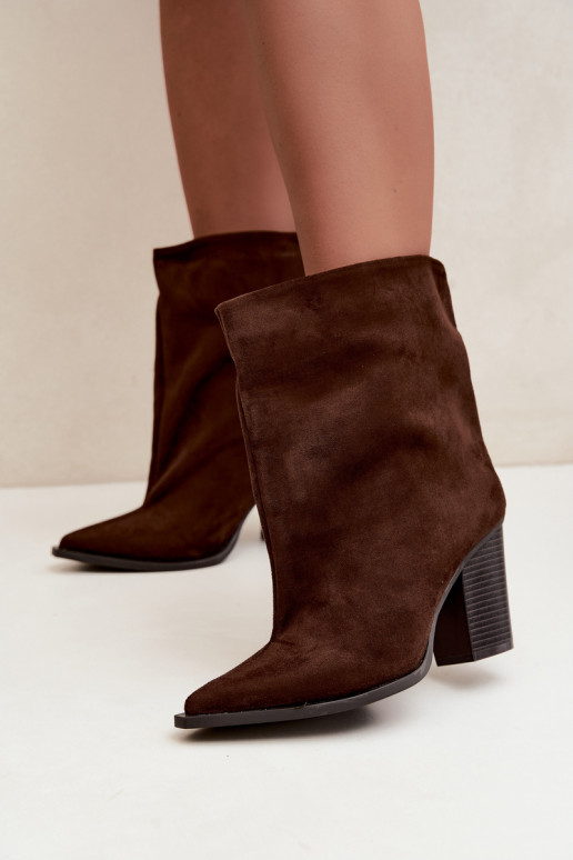 Bottines femme à bout pointu couleur marron Hileta
