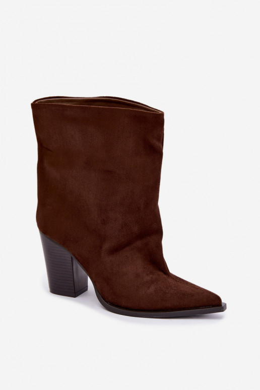 Bottines femme à bout pointu couleur marron Hileta