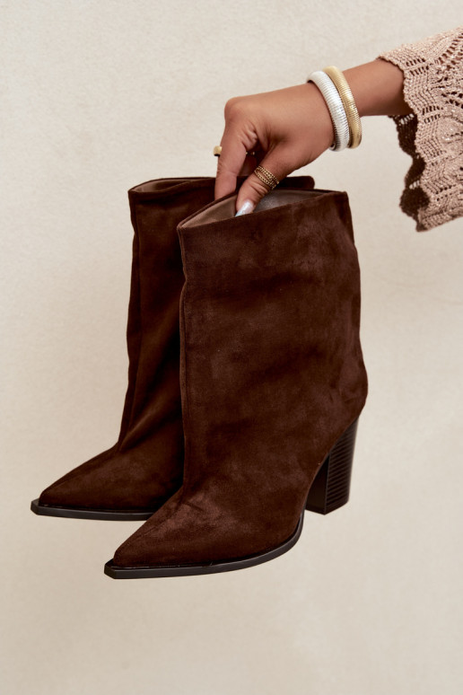 Bottines femme à bout pointu couleur marron Hileta