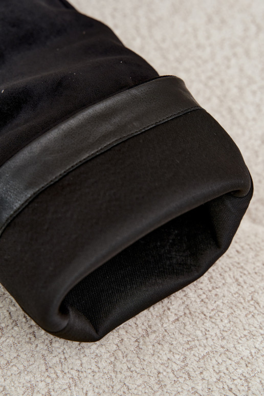 Bottes femme hautes à enfiler avec talons en daim synthétique couleur noire Carmina
