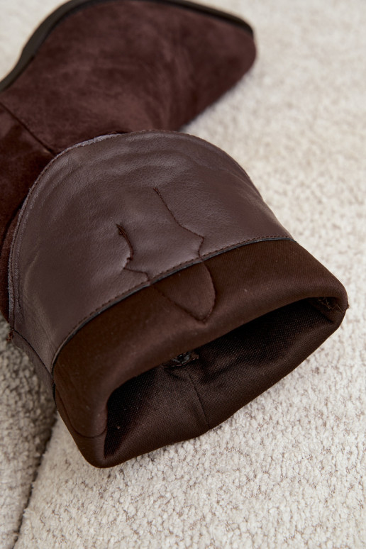 Bottes cowboy hautes à talons couleur chocolat Hartley