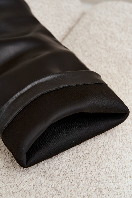 Bottes hautes à enfiler noires avec talons et bouts pointus en simili cuir Blenia