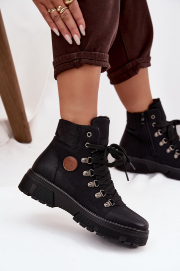 bottes isolées pour femmes noires avec plateforme Zaraine