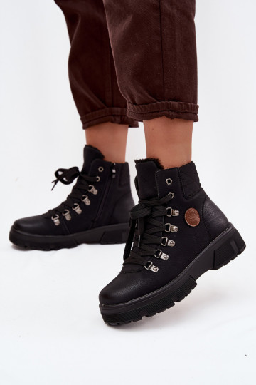 bottes isolées pour femmes noires avec plateforme Zaraine 2