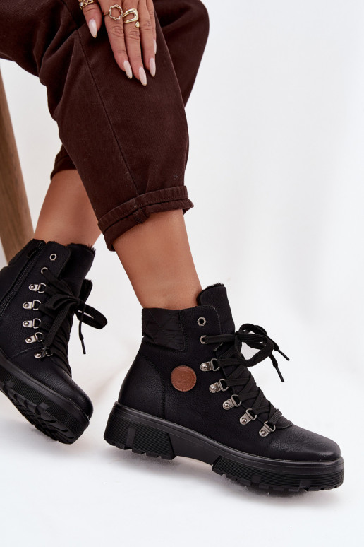 bottes isolées pour femmes noires avec plateforme Zaraine