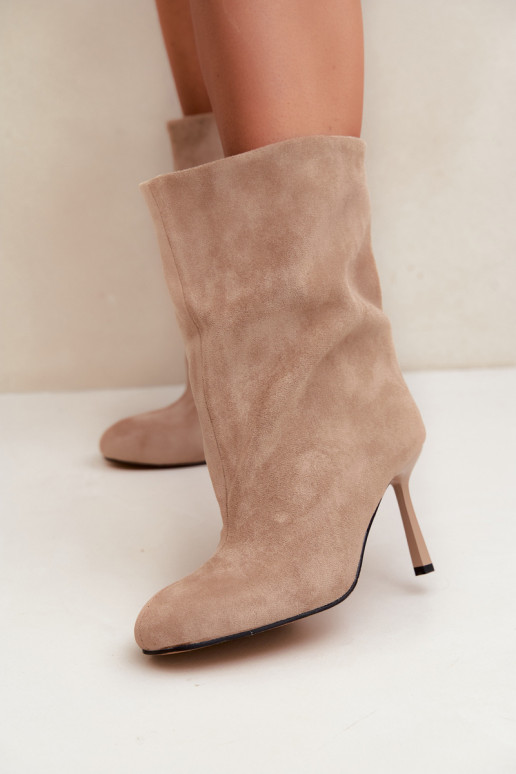 Bottines couleur sable à talons fins Slouchy Penrose