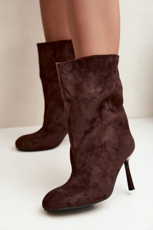 Bottines couleur chocolat à talons fins Slouchy Penrose