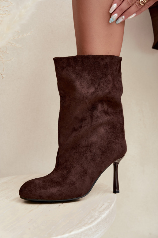 Bottines couleur chocolat à talons fins Slouchy Penrose