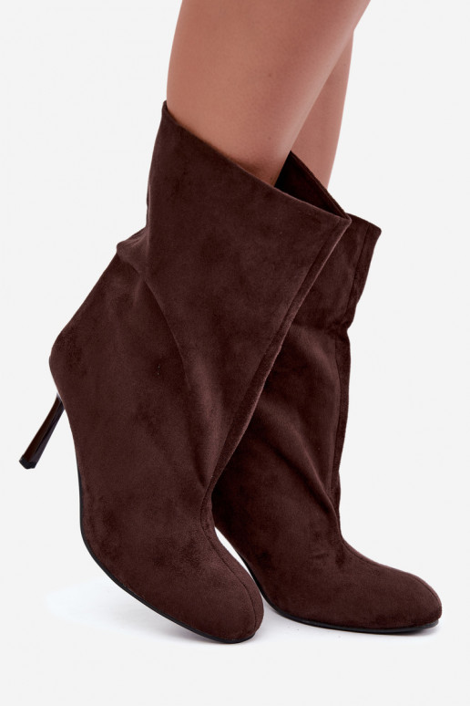 Bottines couleur chocolat à talons fins Slouchy Penrose