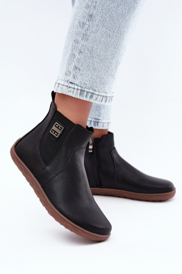 Chaussures en cuir noires Barefoot Altie