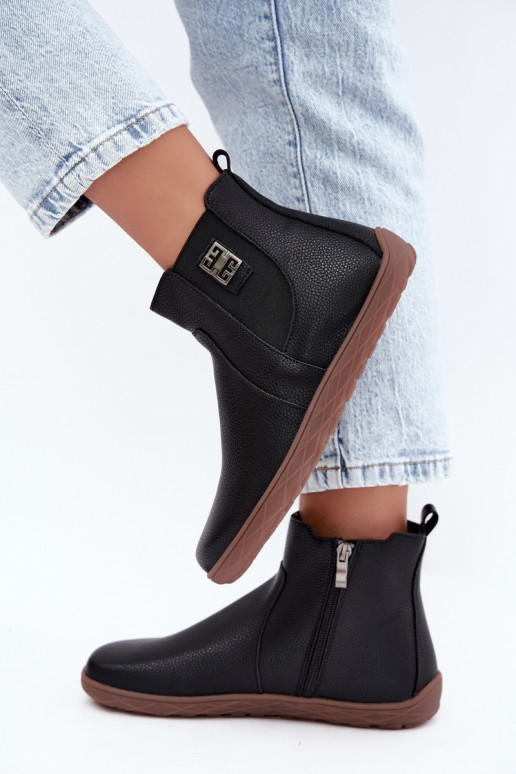 Chaussures en cuir noires Barefoot Altie