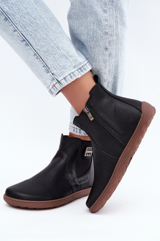Chaussures en cuir noires Barefoot Altie