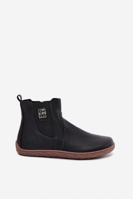 Chaussures en cuir noires Barefoot Altie