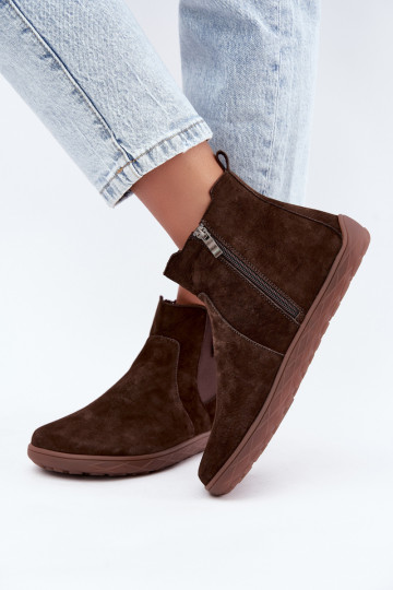 Chaussures en daim chocolat Barefoot Altie 2