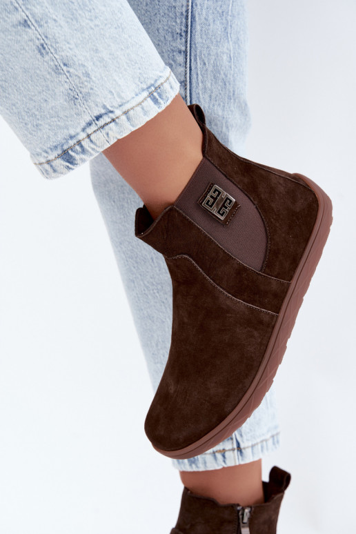 Chaussures en daim chocolat Barefoot Altie