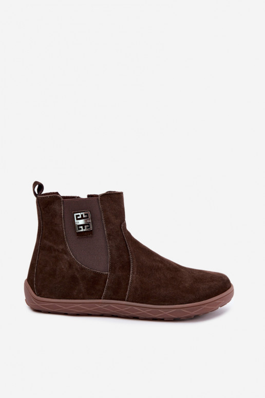 Chaussures en daim chocolat Barefoot Altie