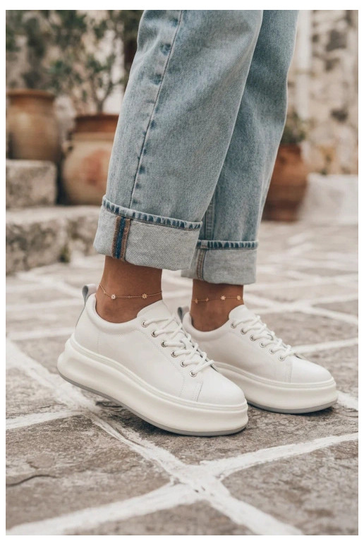 Baskets blanches pour femmes avec plateforme GOE SS2N4021