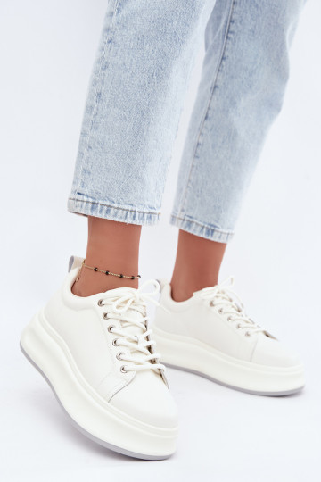 Baskets blanches pour femmes avec plateforme GOE SS2N4021 2