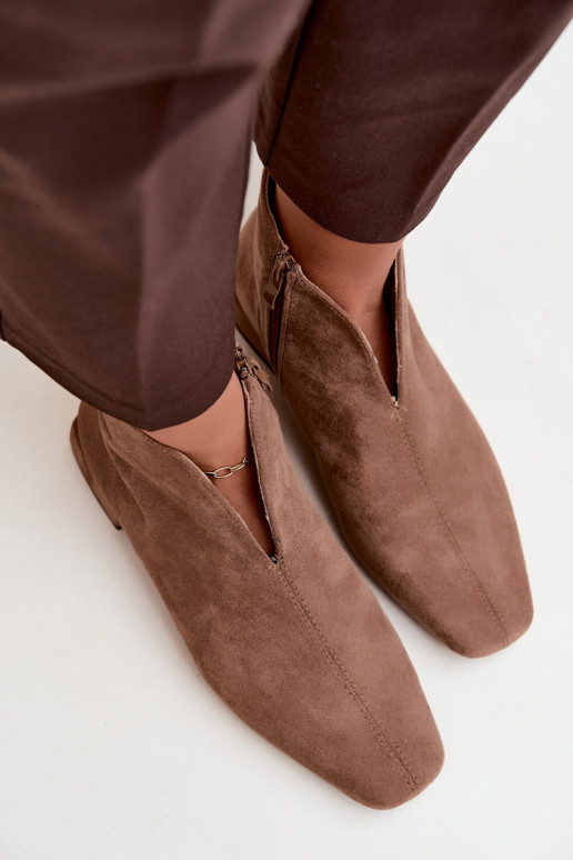 Bottines sable basses Cut Out avec larges talons Canella