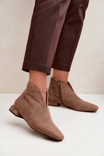 Bottines sable basses Cut Out avec larges talons Canella 2