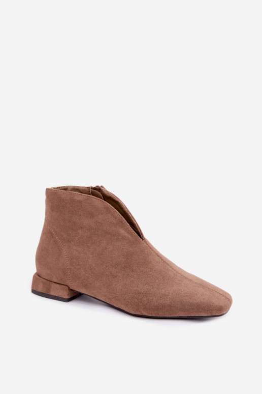 Bottines sable basses Cut Out avec larges talons Canella