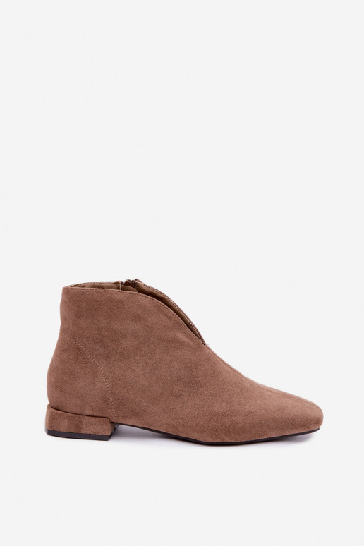 Bottines sable basses Cut Out avec larges talons Canella