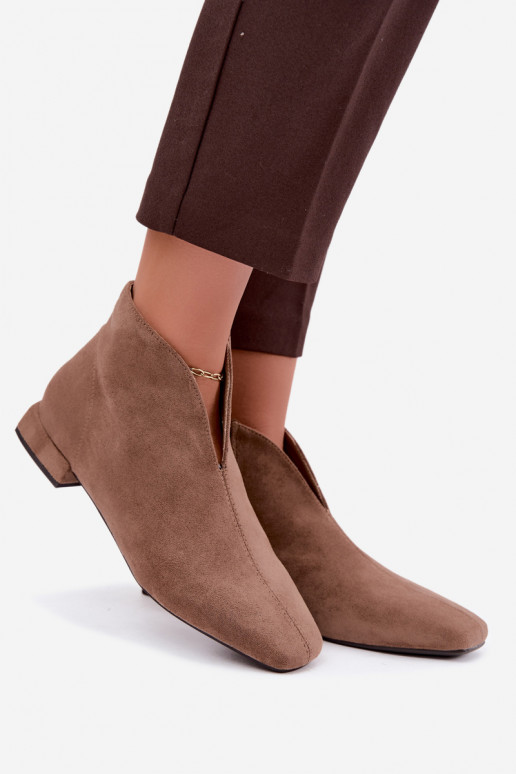 Bottines sable basses Cut Out avec larges talons Canella