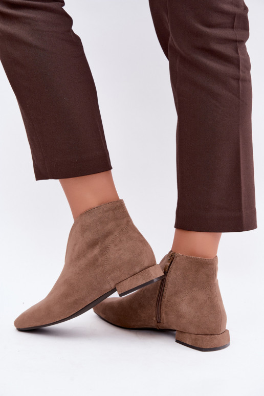 Bottines sable basses Cut Out avec larges talons Canella