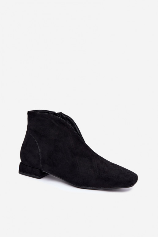 Bottines noires basses Cut Out avec larges talons Canella