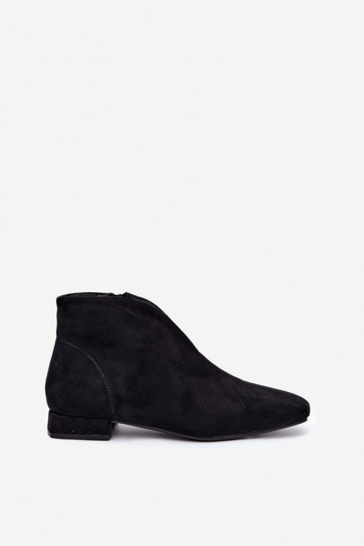 Bottines noires basses Cut Out avec larges talons Canella