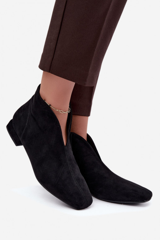 Bottines noires basses Cut Out avec larges talons Canella