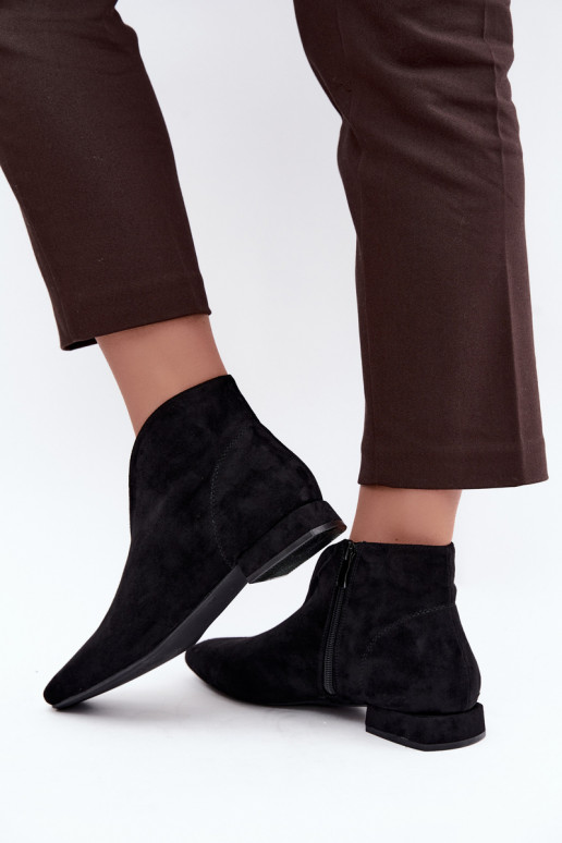 Bottines noires basses Cut Out avec larges talons Canella