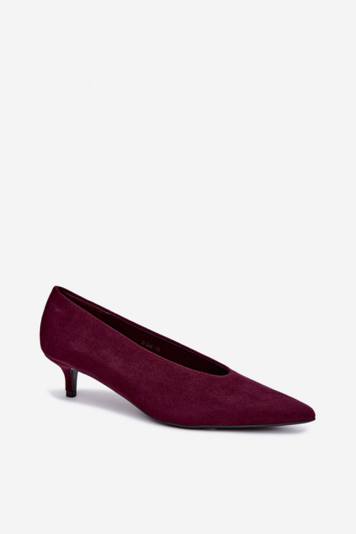 Chaussures en daim bordeaux avec Kitten Heel Nuretta