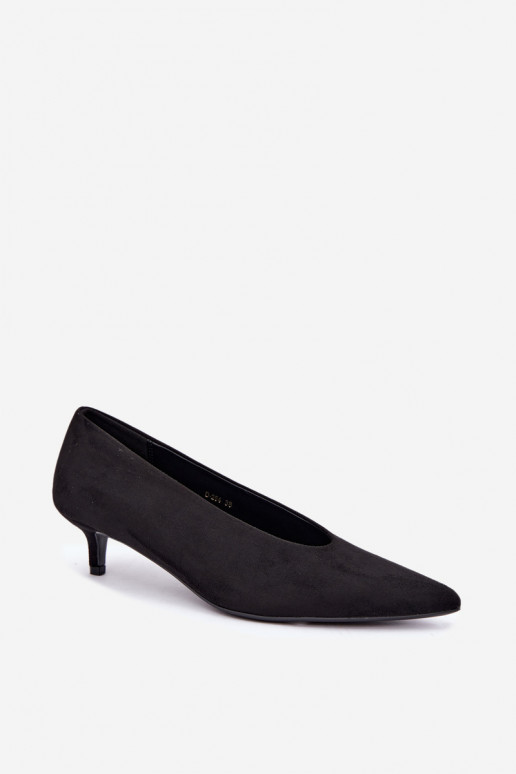 Chaussures en daim noires avec Kitten Heel Nuretta