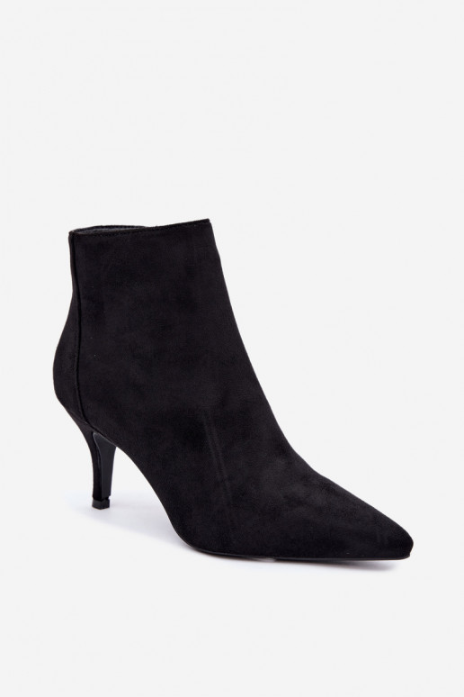 Bottines noires en suède synthétique avec talons aiguilles Niretta